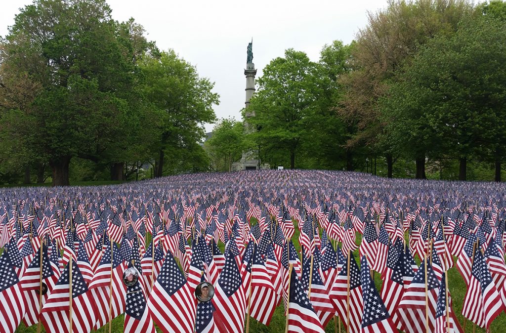 Massachusetts Military Heroes Garden of Flags. Via Boston Magazine. 