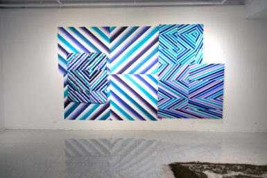 Installation view of "RE//Woven" at the Montserrat College of Art, Beverly, MA. Image courtesy of Nathan Lewis.